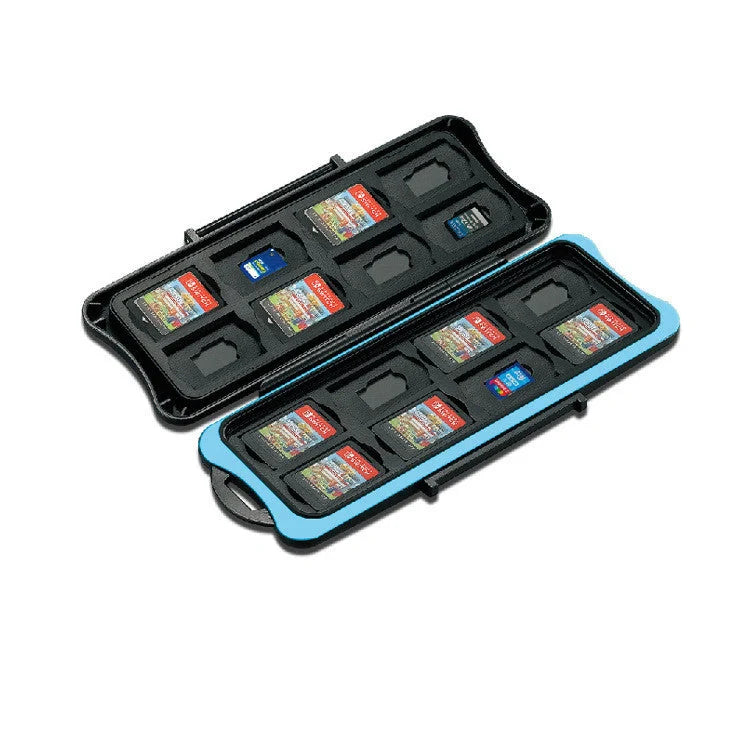 Waterproof black ABS game card storage box for Nintendo Switch and other game cassettes