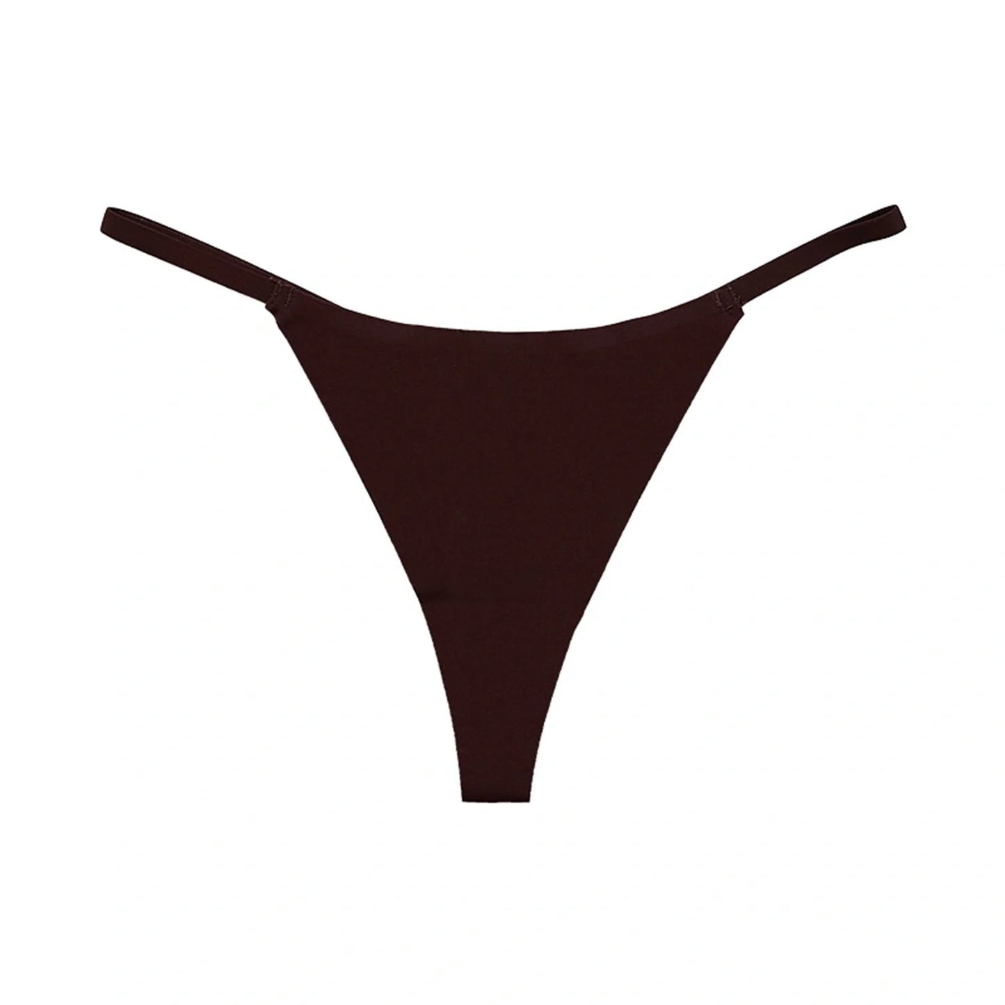 Low waist ice silk seamless T-back female underwear set in multiple colours