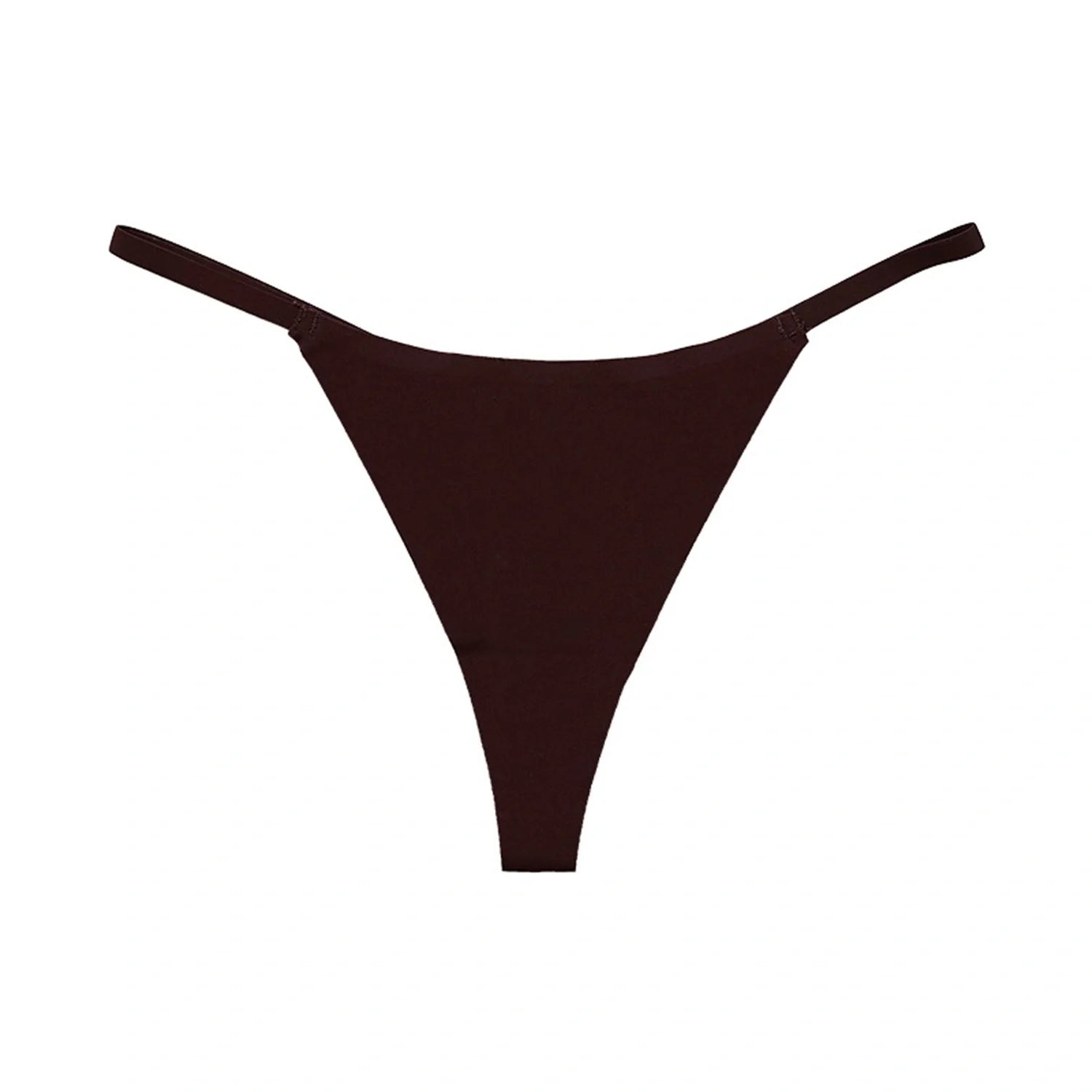 Low waist ice silk seamless T-back female underwear set in multiple colours