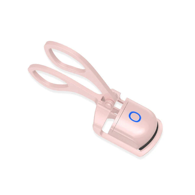 Rechargeable heated eyelash curler with temperature control, perfect for curling and defining lashes