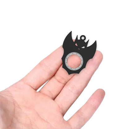 Halloween Bat Demon Ghost Keychain Fidget Spinner Toy - Black