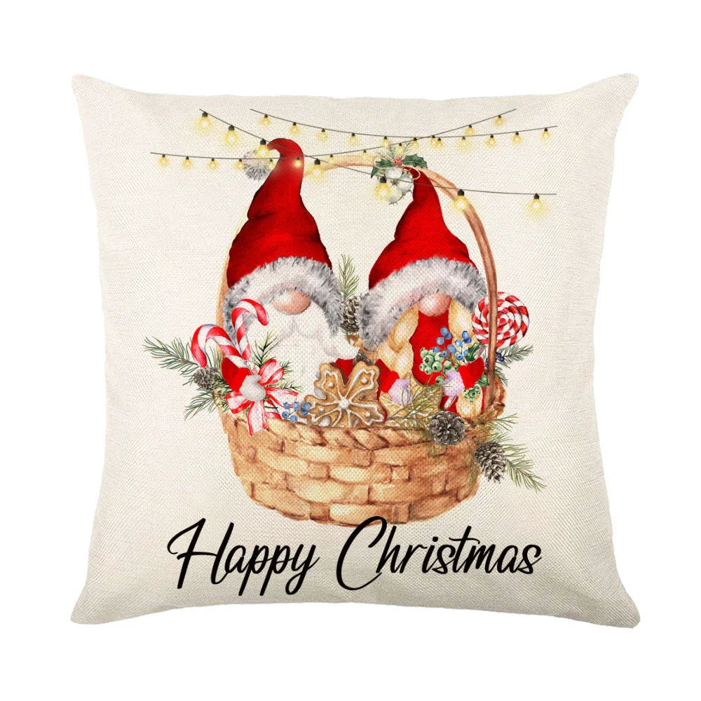 Festive Christmas pillow covers with snowflake pattern for cozy home decor