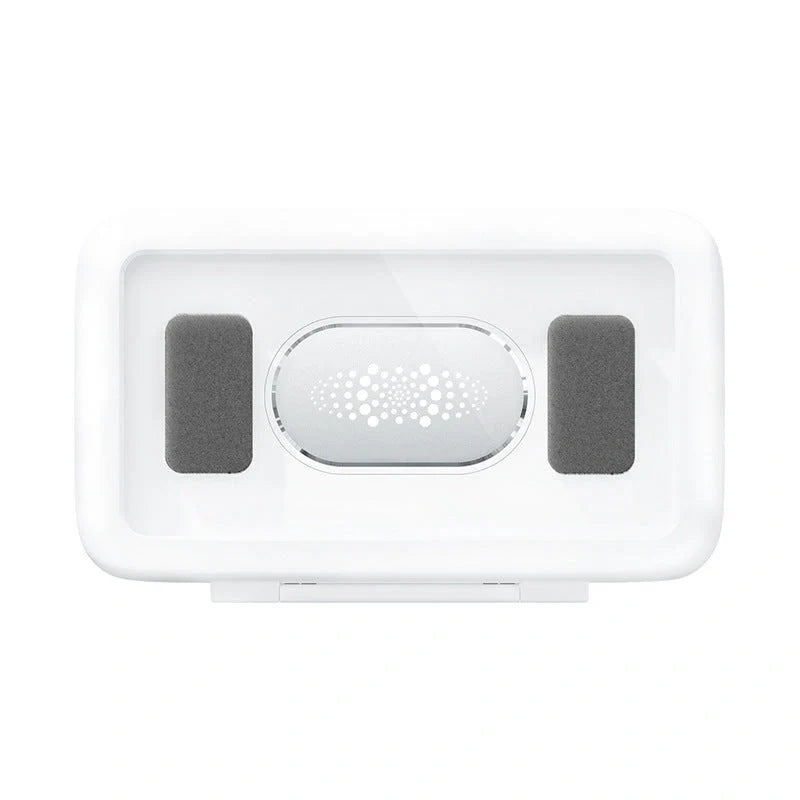 Waterproof shower phone holder with touch screen access and anti-fog window