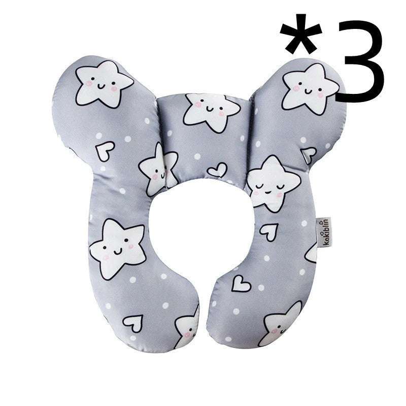U-shaped baby head support pillow in pure cotton for car safety seats