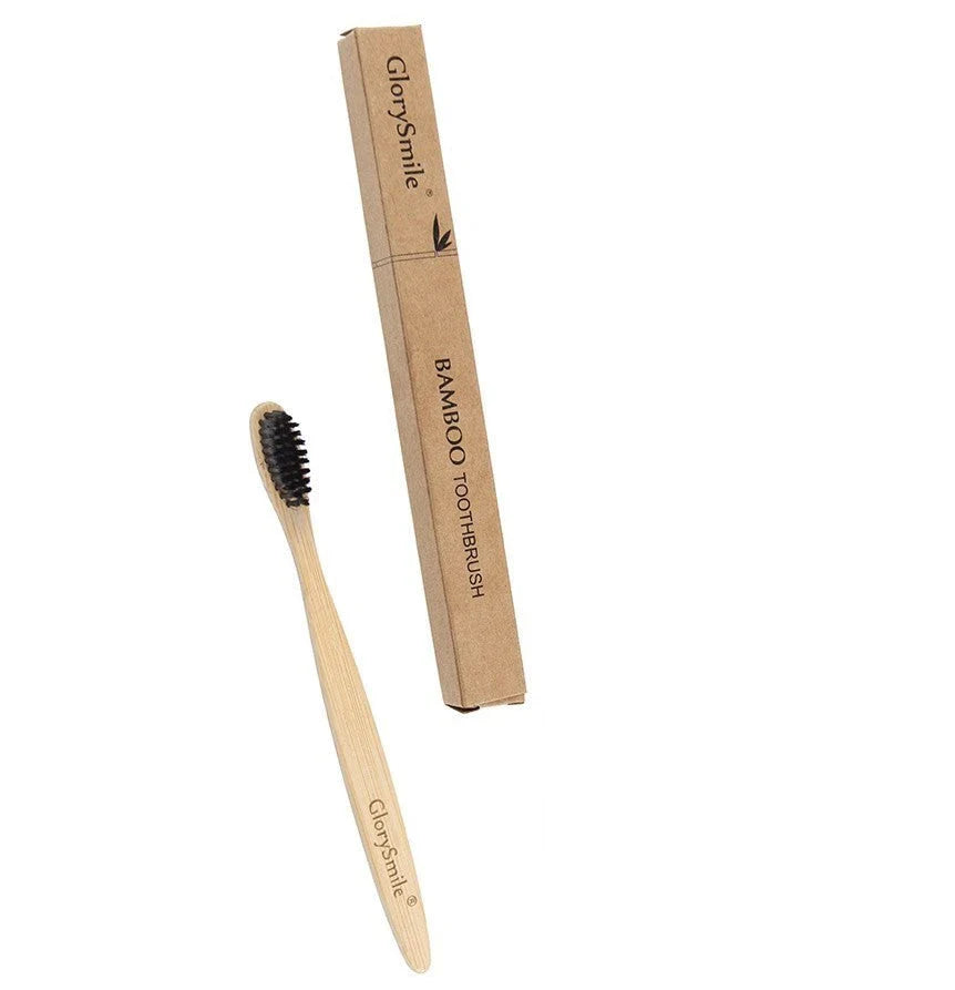 Premium bamboo toothbrush with charcoal bristles for gentle, eco-friendly oral care