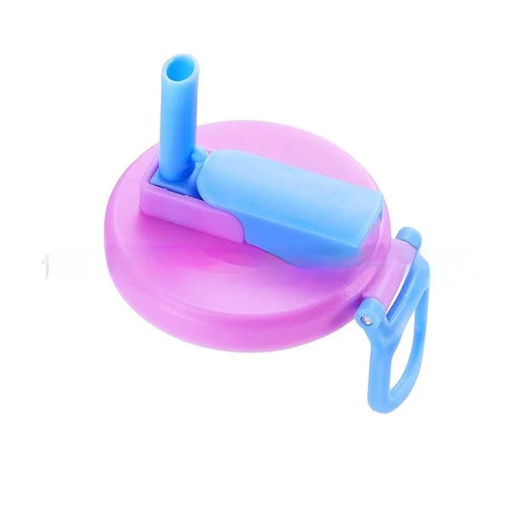 Reusable soda can lid with straw in various colours, fitting standard Coke cans