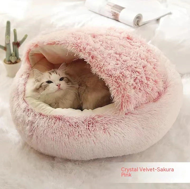Cozy and comfortable 2-in-1 pet bed for cats and dogs, featuring plush, warm, and soft materials