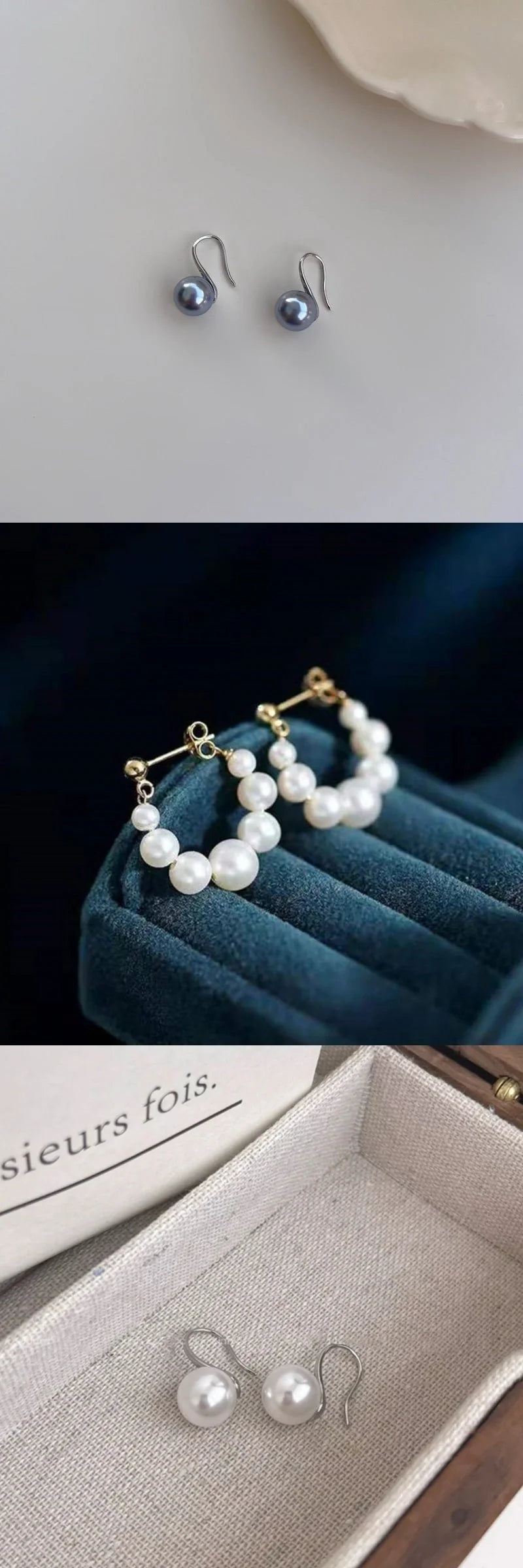 Elegant sterling silver pearl non-piercing clip earrings for women