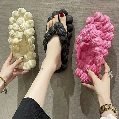 Women's PVC herringbone design bubble slippers in various colours