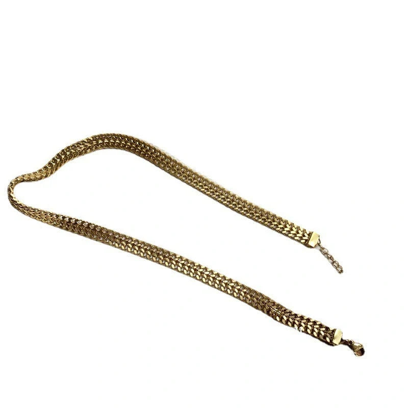 18K Gold Thick Hemp Flowers Titanium Steel Bracelet for men and women