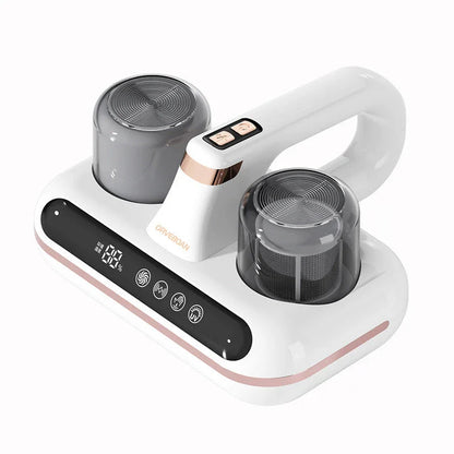 Cordless handheld mattress vacuum cleaner with powerful suction, UV sterilization, and HEPA filtration for deep cleaning beds, pillows, and home surfaces