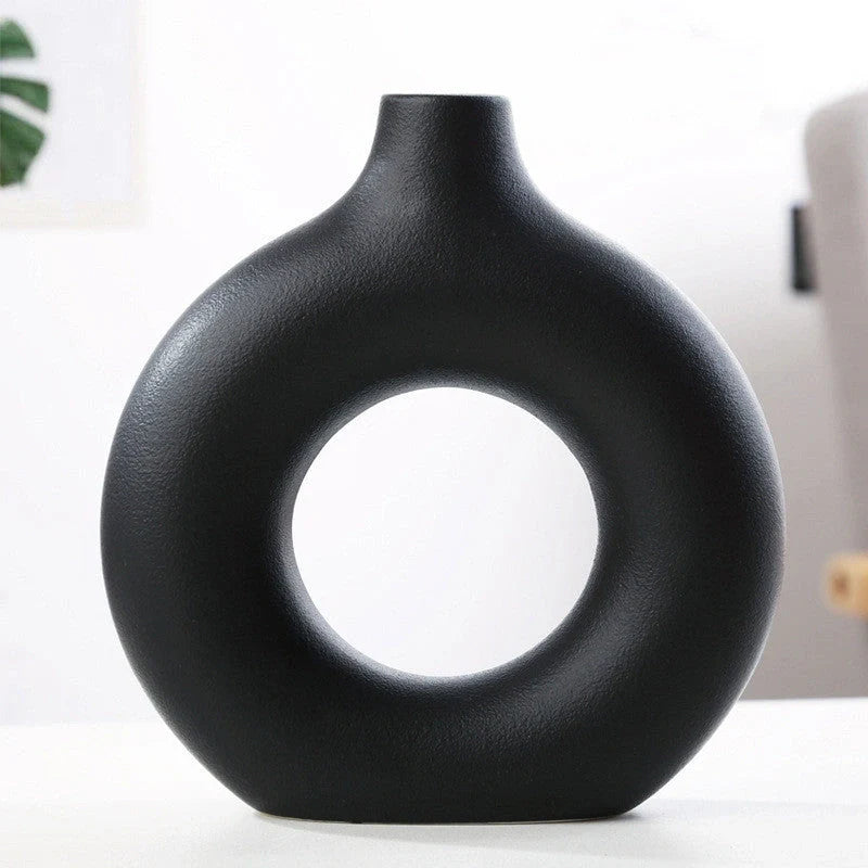 Elegant frosted porcelain biscuit vase for modern flower arranging