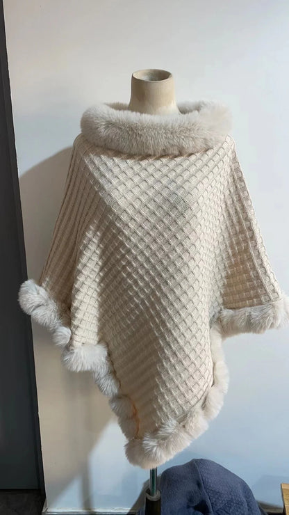 Luxurious rabbit fur wrap shawl in various colours, featuring a soft, cosy collar and a flattering cropped fit for a chic, polished look.