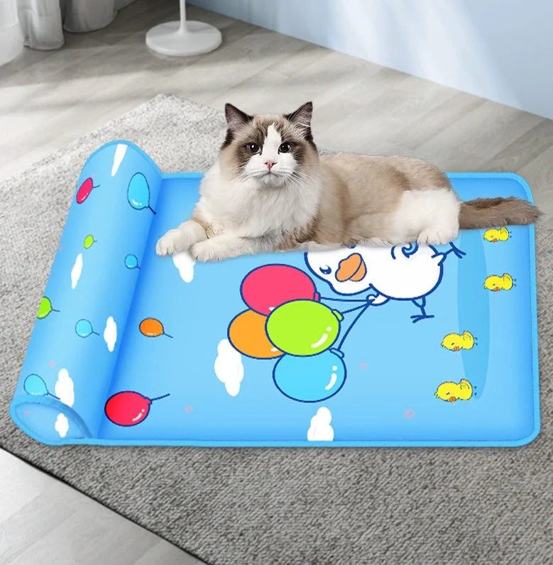 Summer cooling dog mat with pillow in various colors and sizes for pet comfort
