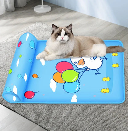 Summer cooling dog mat with pillow in various colors and sizes for pet comfort