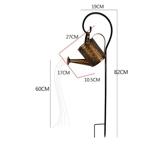 Solar-Powered Enchanted Watering Can Garden Lamp with 36 LED lights for outdoor decoration