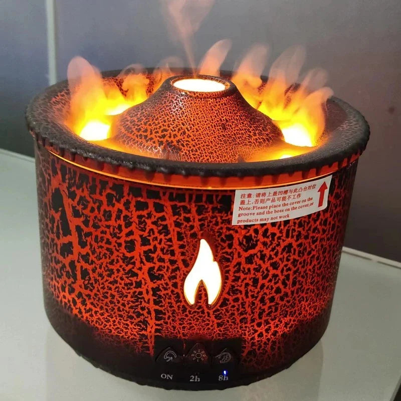 Ultrasonic Essential Oil Diffuser with Relaxing Flame and Jellyfish Smoke Ring Effects