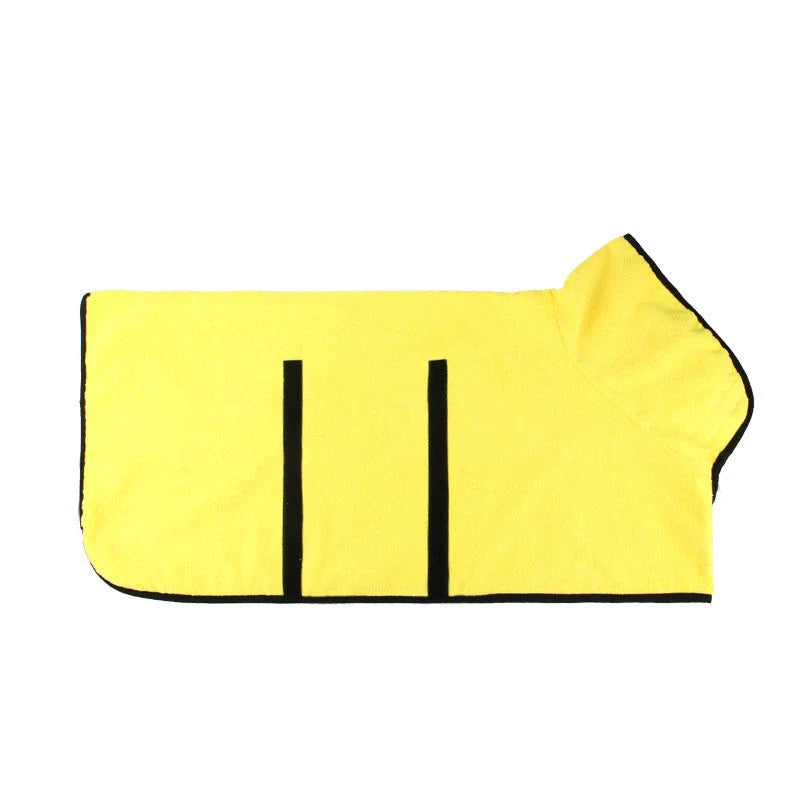 Premium microfiber pet drying bathrobe with adjustable strap and soft lining for superior comfort and absorbency