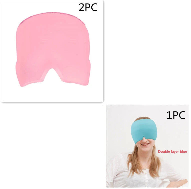 Soothing Ice Therapy Eye Mask for Headache and Migraine Relief, Flexible Gel Material, Adjustable Strap