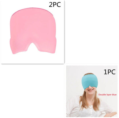 Soothing Ice Therapy Eye Mask for Headache and Migraine Relief, Flexible Gel Material, Adjustable Strap