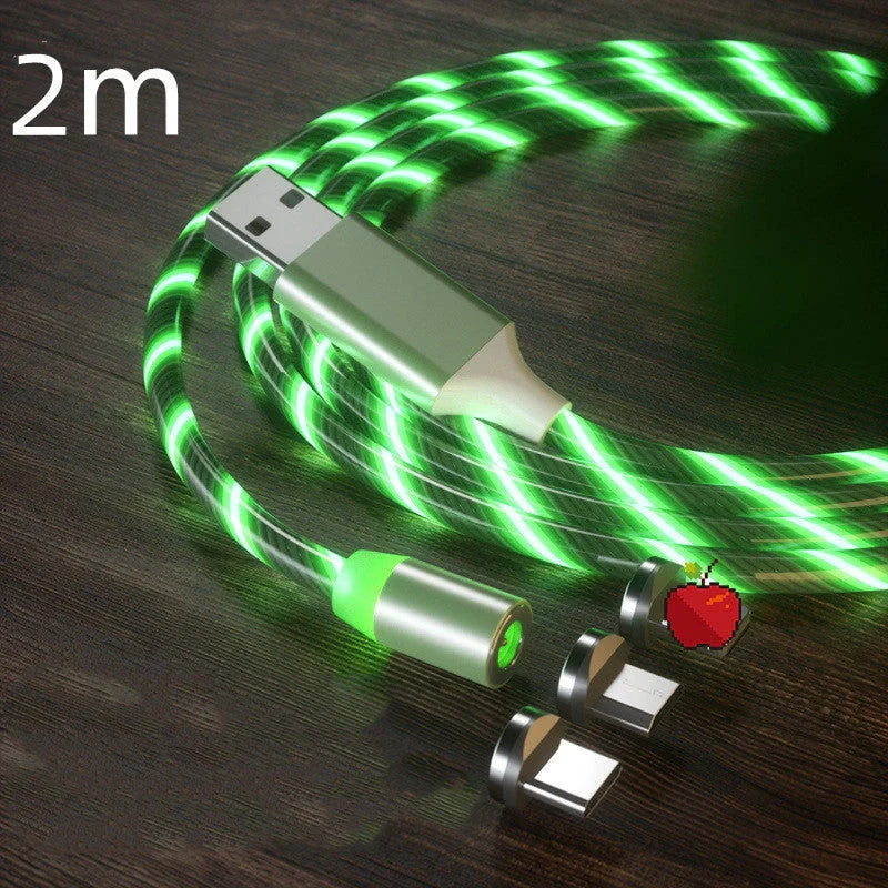Durable magnetic charging cable with fast charging capability, compatible with multiple devices.