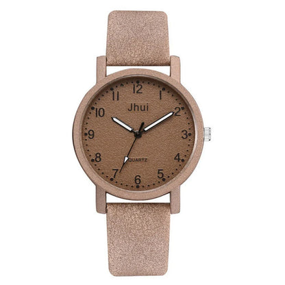 Stylish analog quartz watch for women with stainless steel clasp and PU leather strap in various colors