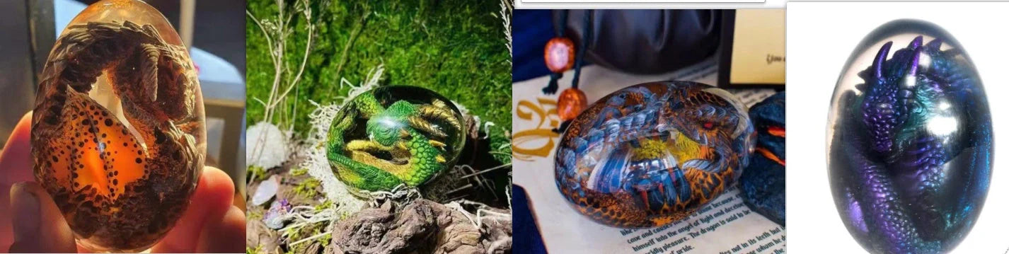 Lava Dragon Egg Desktop Decoration Dinosaur Egg Resin Crafts in various colours