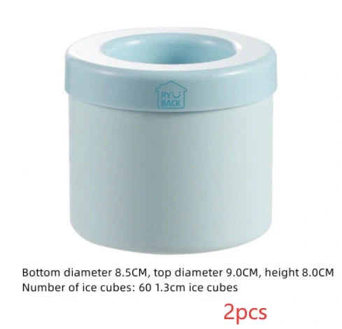 Portable 2-in-1 ice bucket mold with lid for efficient ice making and serving