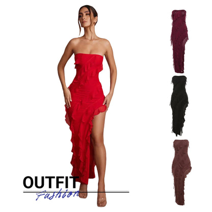 Stylish backless tassel dress in various colors, perfect for summer parties and clubwear