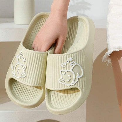 Women's non-slip cat slippers in assorted colours for summer wear
