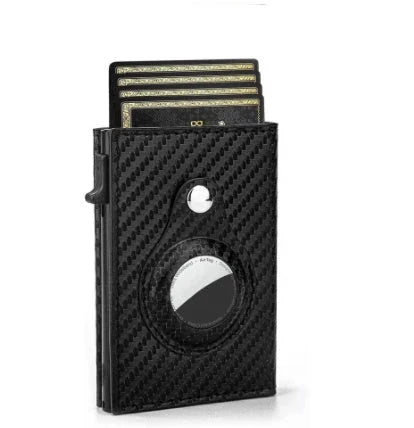 Sleek RFID-blocking wallet made of durable PU leather with multiple interior compartments and an AirTag pocket for secure everyday carry
