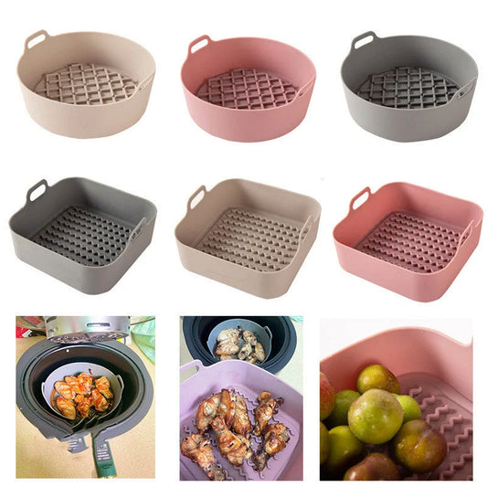 Air fryer silicone pot replacement liners in various colours and sizes
