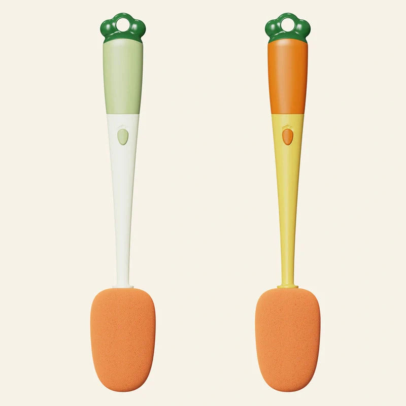 3-in-1 multifunctional cleaning brush set with carrot design for efficient kitchen cleaning