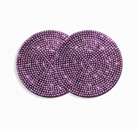 Universal anti-slip silicone cup holder insert with crystal rhinestone design for cars