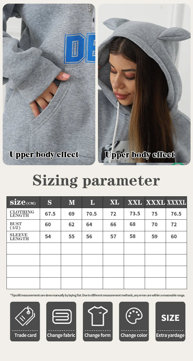 Stylish women's printed long sleeve sweatshirt in black, white, and grey