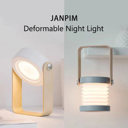 Elegant foldable LED lamp with touch-controlled dimming, rechargeable battery, and modern design for home decor