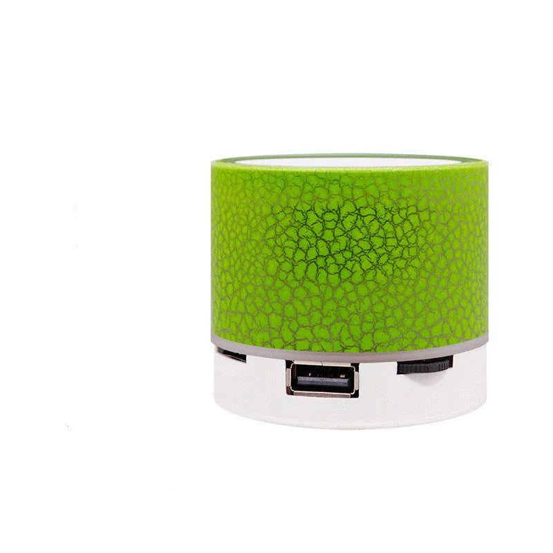 Portable Bluetooth speaker with colorful changing lights, high-quality audio, and durable design for on-the-go use
