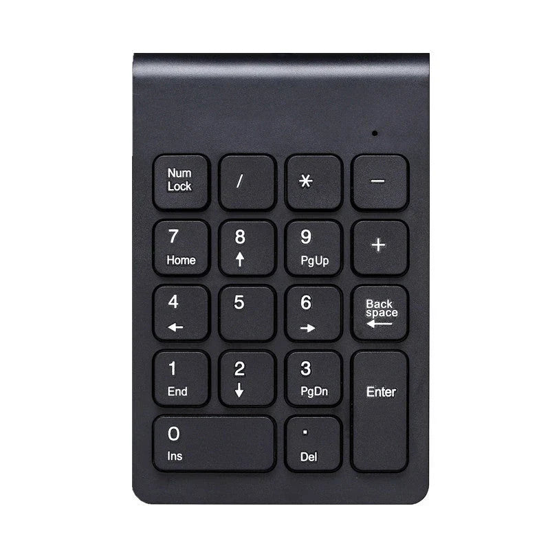 Wireless numerical keypad with ergonomic design, responsive buttons, and stable 2.4GHz connection for seamless productivity