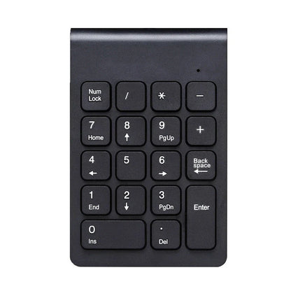 Wireless numerical keypad with ergonomic design, responsive buttons, and stable 2.4GHz connection for seamless productivity