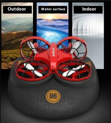 Versatile 3-in-1 RC Hovercraft Drone that can fly, glide on land, and cruise on water with intuitive controls and long-lasting battery life