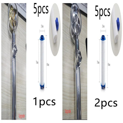Turbo Propeller Shower Head in various colours with 360-degree fan extension