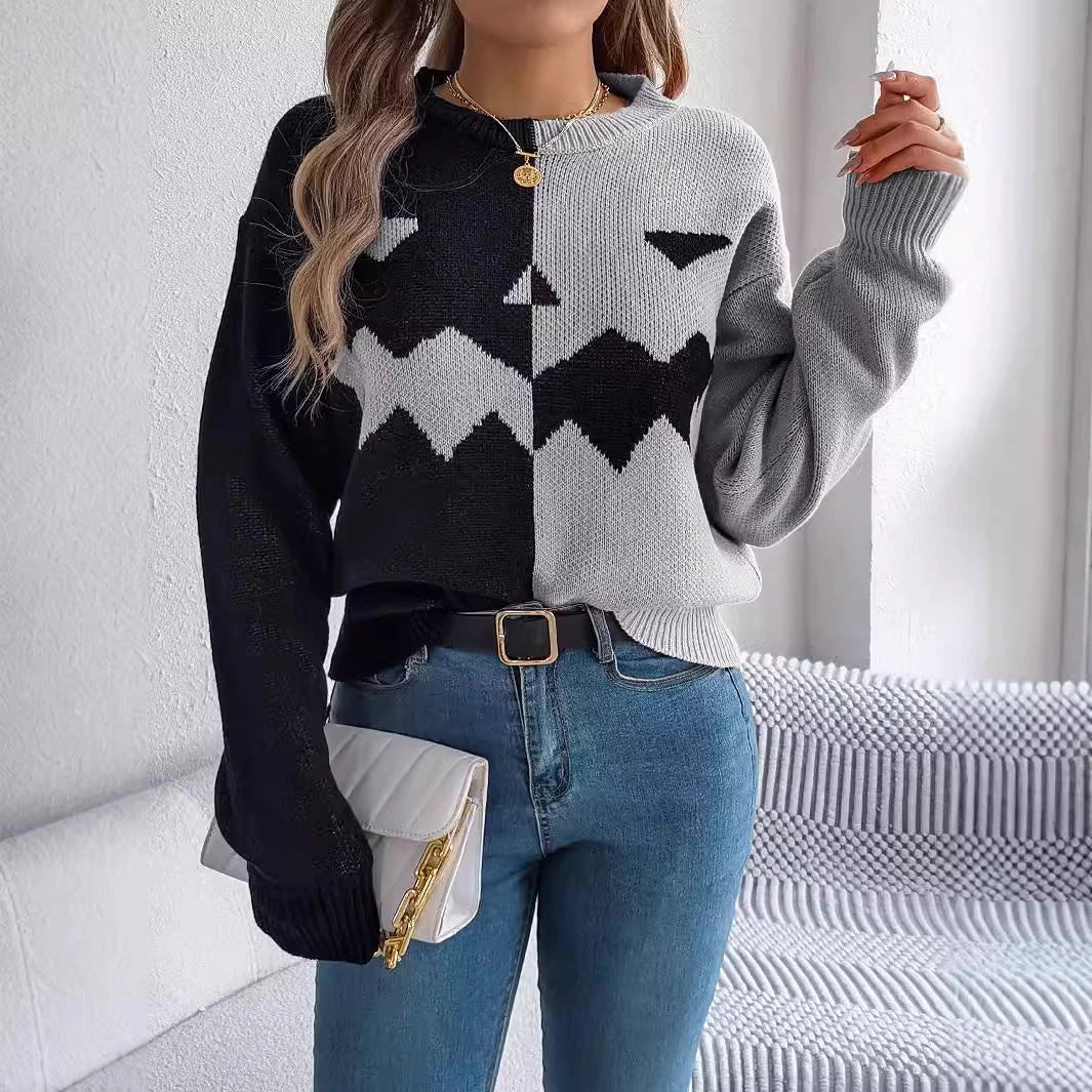 A stylish Halloween pullover sweater with a ghost motif, available in a variety of vibrant colors and sizes.