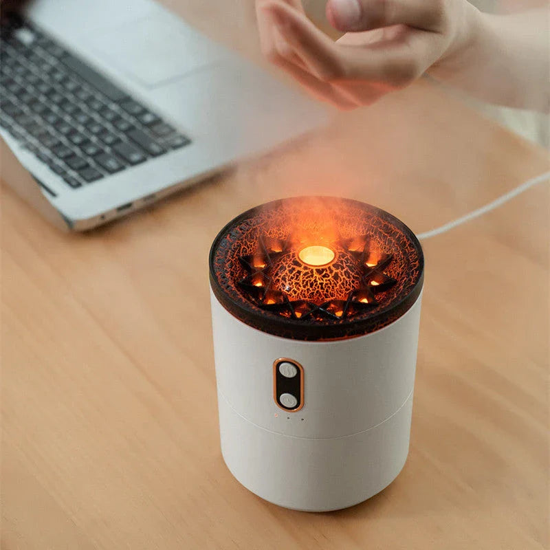 Ultrasonic Essential Oil Diffuser with Relaxing Flame and Jellyfish Smoke Ring Effects