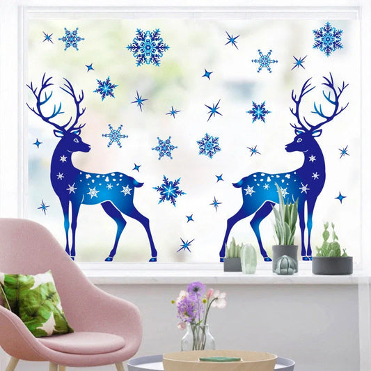Christmas Elk Snowflake Sticker Decoration for festive home decor