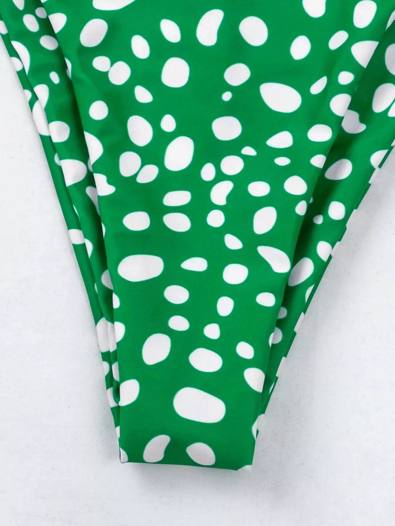 Women's green and purple split swimsuit bikini in polyester, sizes S to L