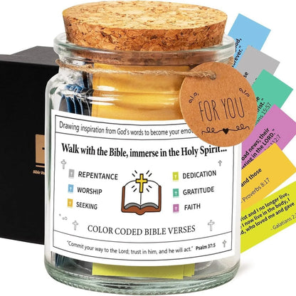 Bible Verses In A Jar with cartoon design, containing 90 verses for daily inspiration