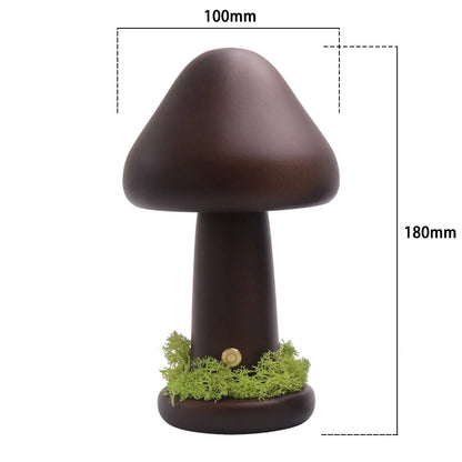 Twisted Mushroom Night Light in beech wood with USB charging
