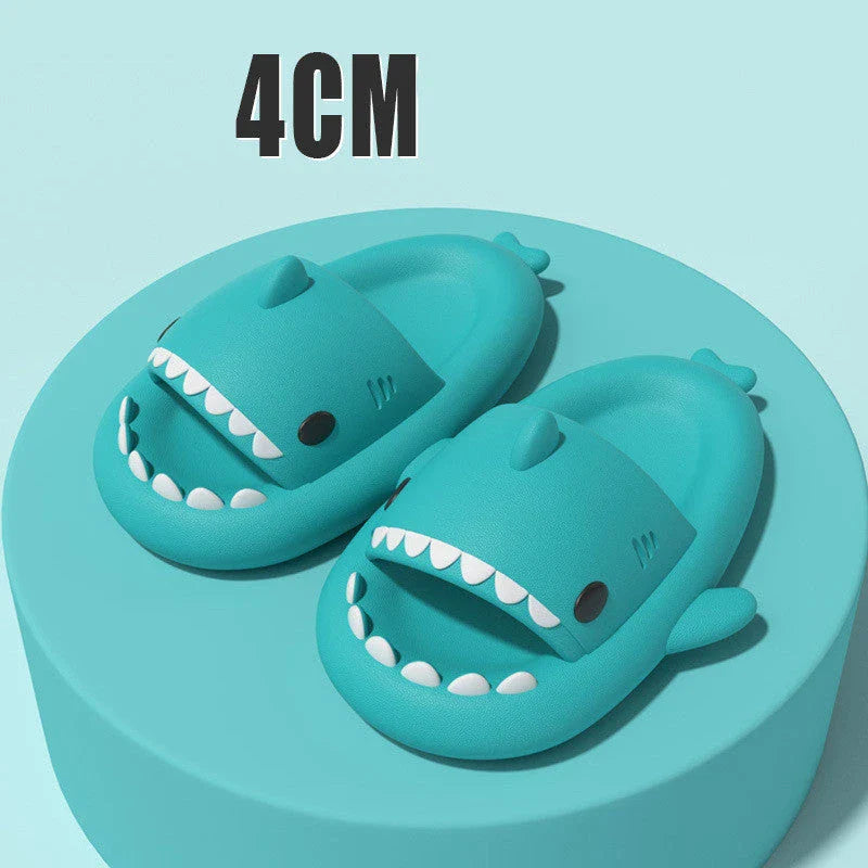 Cozy shark-themed slippers made of plush EVA material for indoor and outdoor wear with customized support
