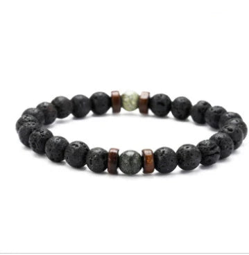 Stylish volcanic stone bracelet in various colors and designs for men