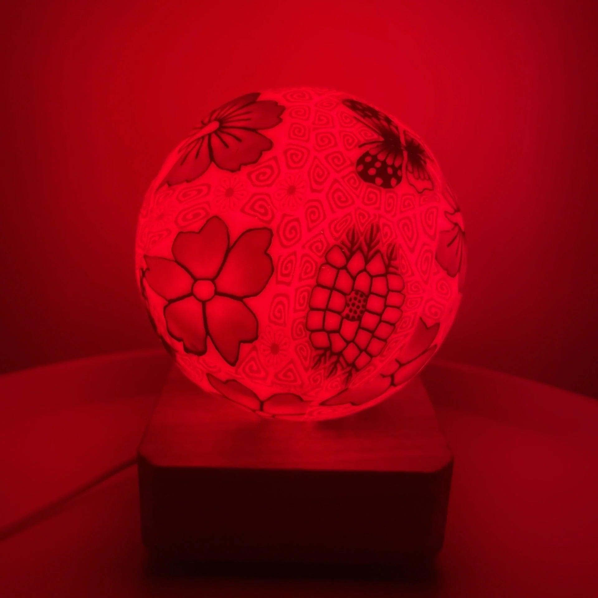 USB Plug-In LED Glass Ball Lamp with adjustable warm light and RGB options